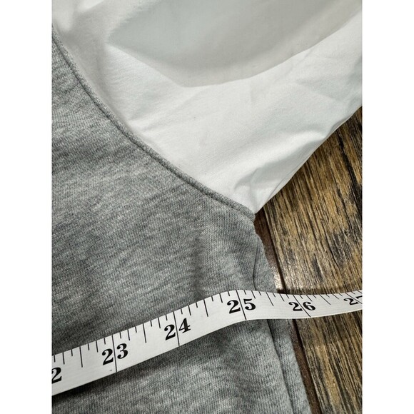 Nike logo Hoodie Oversized Grey With Shirt Sleeves Cuff Links Size M Just Do It - Picture 6 of 7